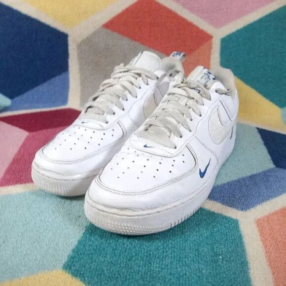 Nike Air‎ Force 1 \'07 LV8 \'Reflective Swoosh - White Dark Marina Blue Size 11.5 main image 4